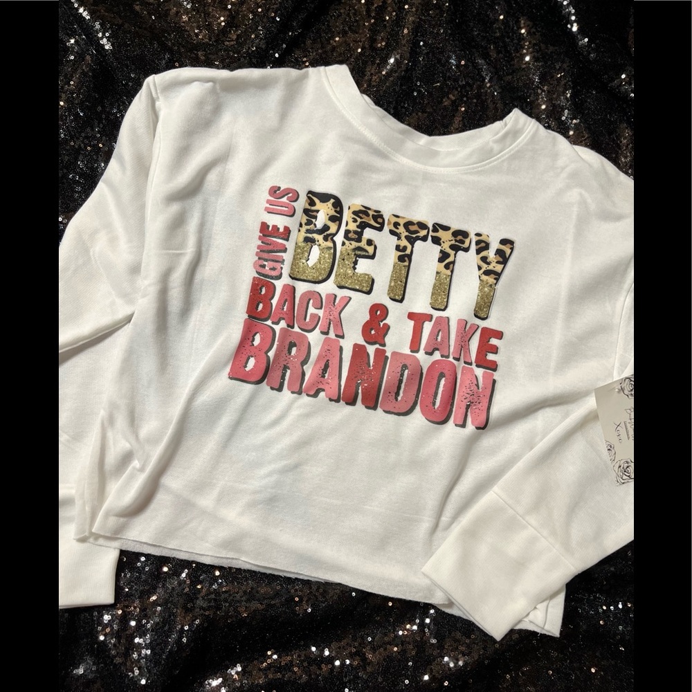 Give us Betty Back & Take Brandon | White Women’s Cropped Sweater